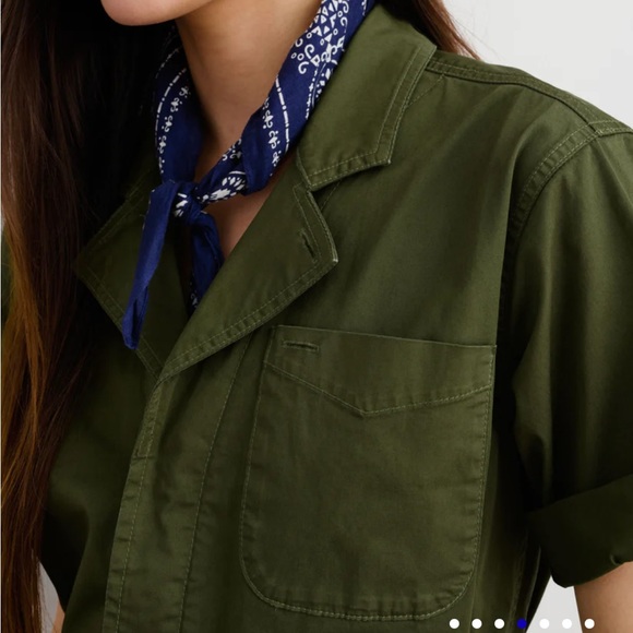 Alex Mill Olive Green Short Sleeve Jumpsuit - Picture 6 of 9